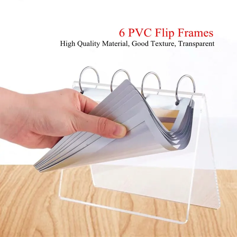A6 Flip Table Acrylic Card Holders Sign Poster Display Stand Menu Paper Holder Picture Photo Frame