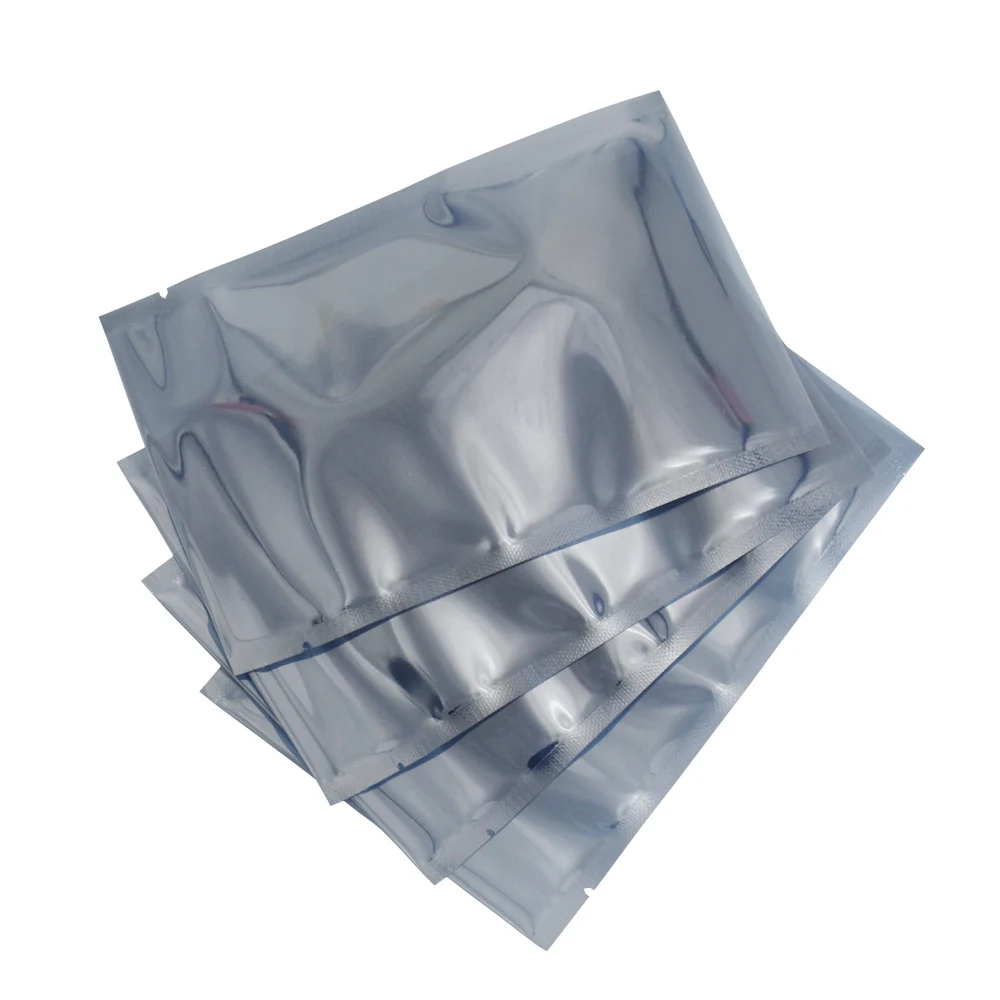 Open Top Gray Transparent Electronic Accessories Shielding Anti Static Package Bags Computer Accessory Packaging Antistatic Bag