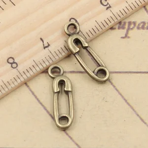 30 PCs Charms Baby Security Pin Windel 19x6mm tibetaner Bronze Silber Farb Pingers alter Schmuck DIY Handwerker 10 Hauptverkaufsanhänger Bebe - №3