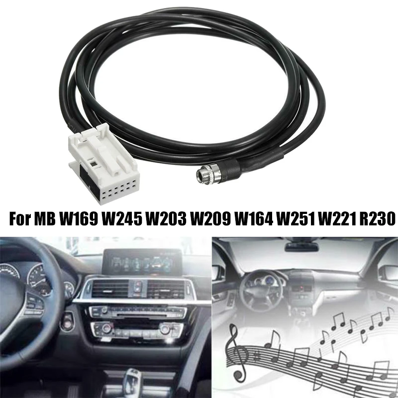 Car 3.5Mm 12Pin Female o Music Aux Cable Input Adapter for Mercedes Benz W169 W203 W209 W221 W164 R230