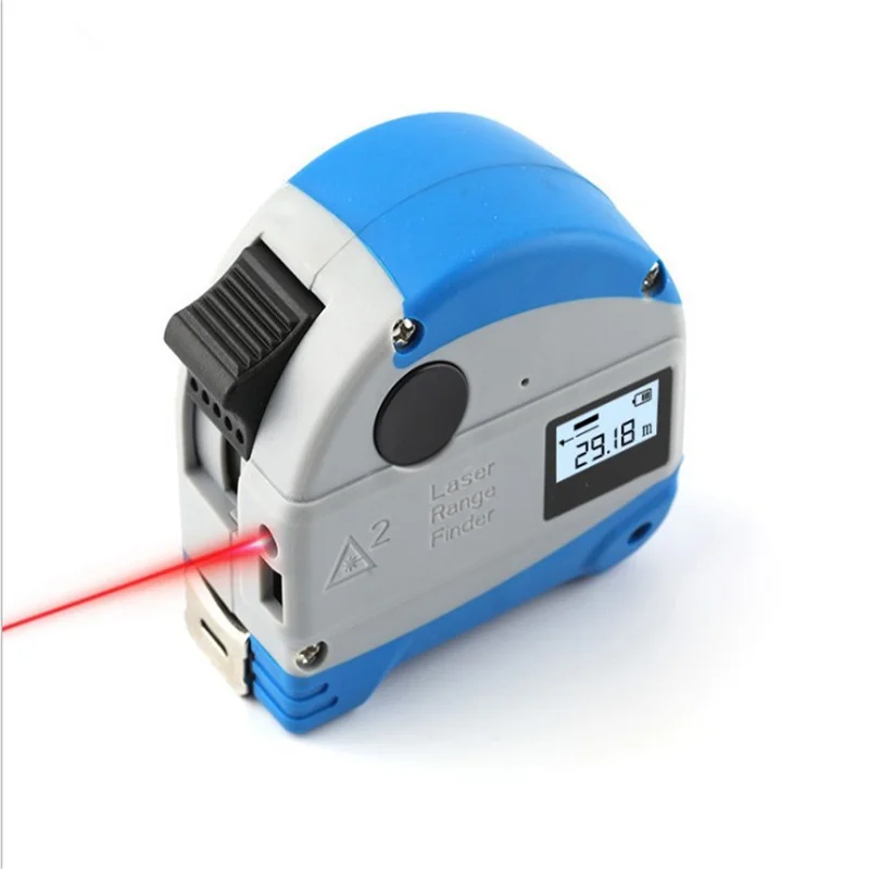 30m+5m Laser Distance Measure Tape Laser Ruler Range Finder LCD Digital Display USB Charging Electronic Distance Meter Tools