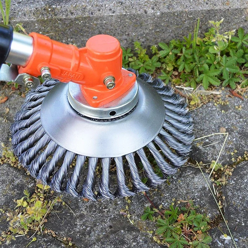 25Mm Diafragma 8 Inch Staaldraad Wieden Borstel Gedraaide Draad Kom Type Roterende Draad Wiel Tuin