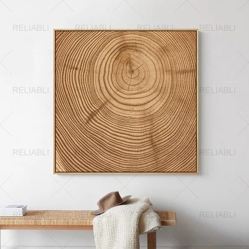 Simple Modern Nordic Minimalist Tree Annual Ring Line Abstract Canvas Painting Wall Pictures for Study Room Home Decoration Art