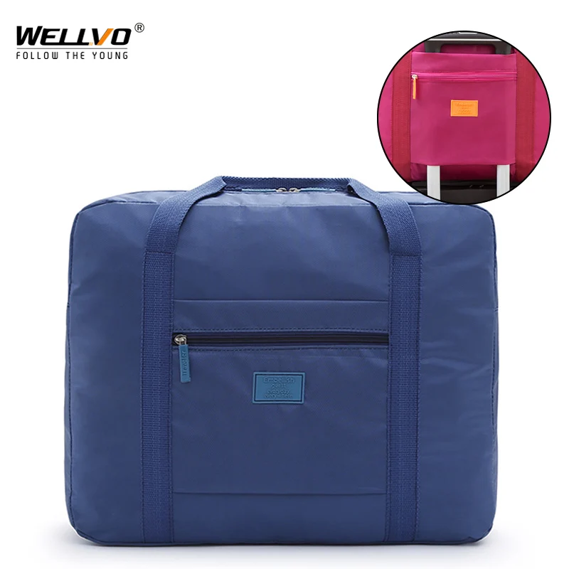 Foldable Travelling Bag Waterproof Large Duffle Bags Luggage Storage Organizer Women Boarding Handbags For Trolley Case XA109C