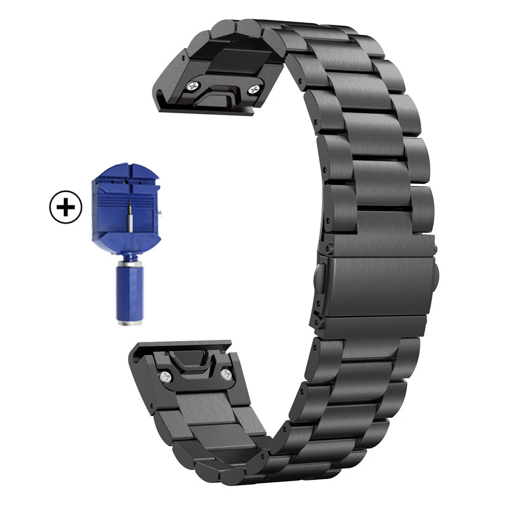 Correa de muñeca de acero inoxidable para Garmin Fenix, pulsera de Metal, 20/22/26mm, para 7S, 7, 7X, 6X, 6S, 6Pro, 5X, 5splus, 3HR, Easyfit