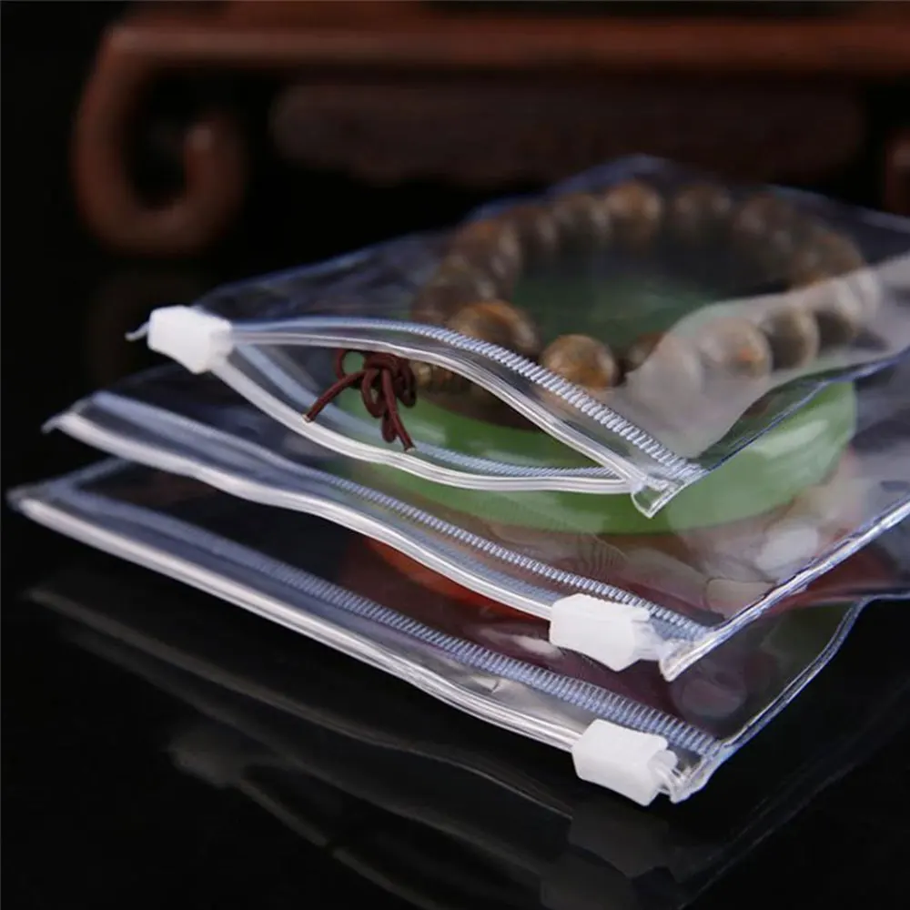 10PCS/LOT Small Plastic Zip Lock Bag Thick Clear Zipper Jewelry Packaging Bag Mini Zip Lock Storage Bags 9x13cm 10x10cm 11x11cm