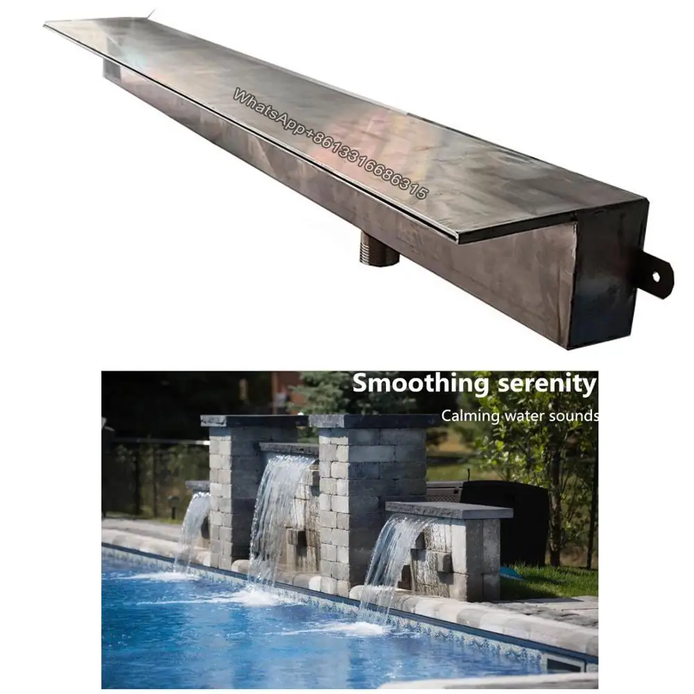 

Discounted swimming pool spa equipment stainless steel fountains waterfall wall mounted Outdoor Pond water spillway fountain