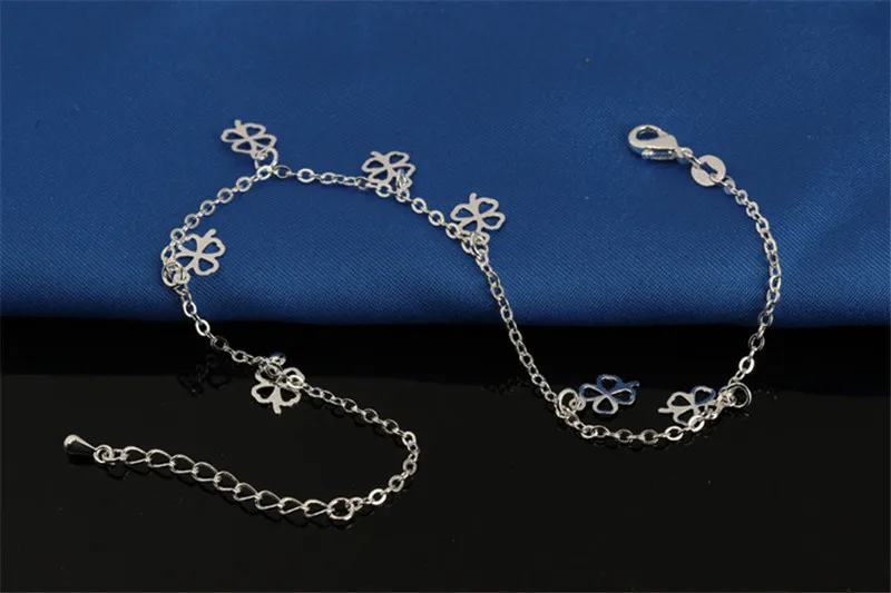 Charm Clover Anklets For Women Jewelry Trendy 925 Sterling Silver Anklet Female Party Accessories Girls Bracelet