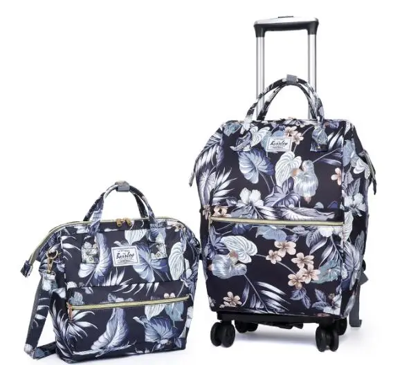 Women Trolley Luggage Bag set Women Rolling Backpack Sets Wheeled Backpack Travel Bags on wheels Trolley Suitcase wheeled Bags