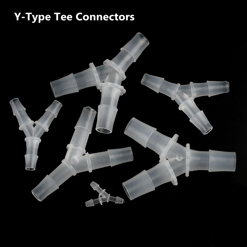 

200~5pcs 2.4-12.7mm Y-Type Tee Connectors PP Pagoda Hose Joints Aquarium Fish Tank Aerator Air Pump Hose Connector Fittings