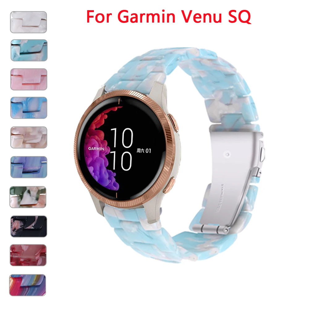 20mm Resin Strap For Garmin Venu Plus 2 / SQ 2 Watchband Vivoactive 5 3 Smartwatch Band Woman Wrist Bracelet Accessory Correa