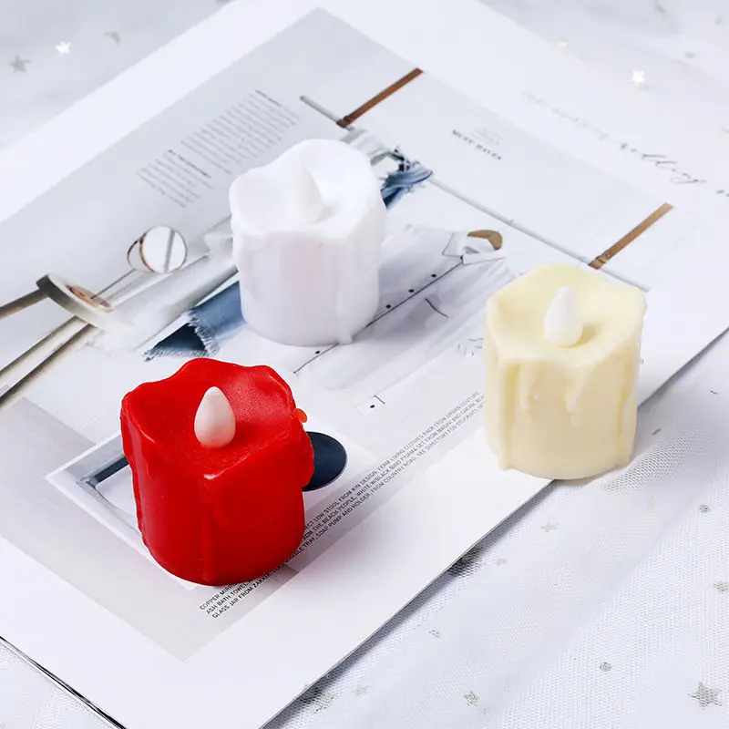 Creative LED Electronic Candle Light Flameless Small LED Tealight For Proposal Romantic Confession Wedding Decoration Props