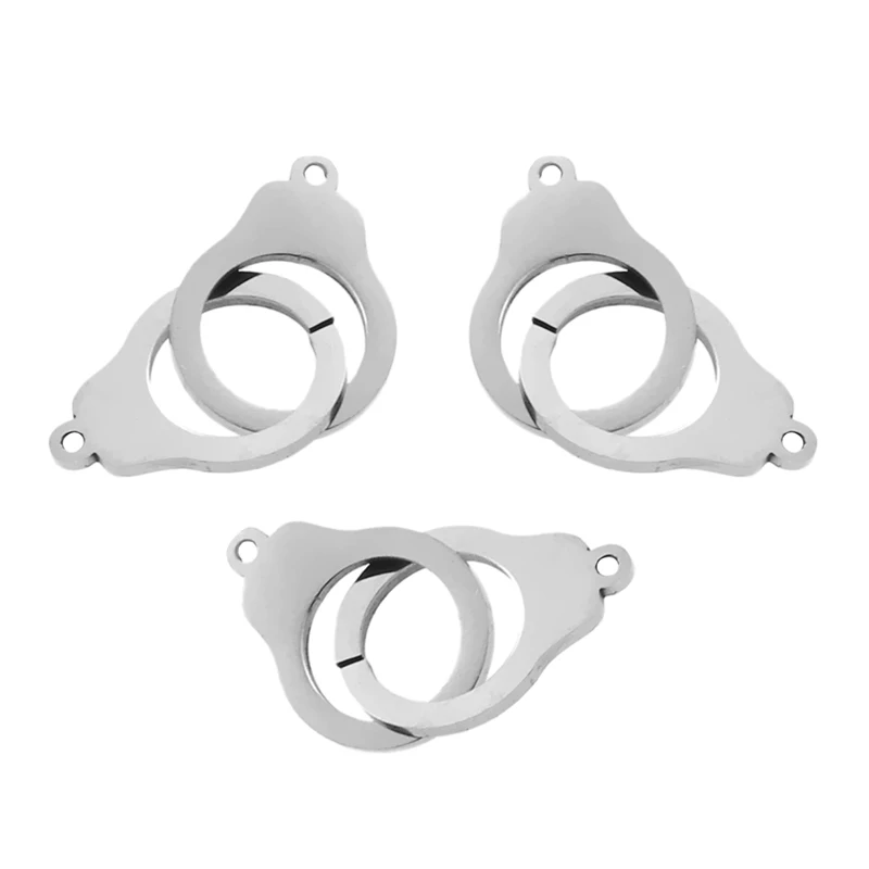 5pcs Stainless Steel Charms Handcuffs Freedom Polishing Pendant DIY Bracelet Necklace Handmade Jewelry Making Supplies findings