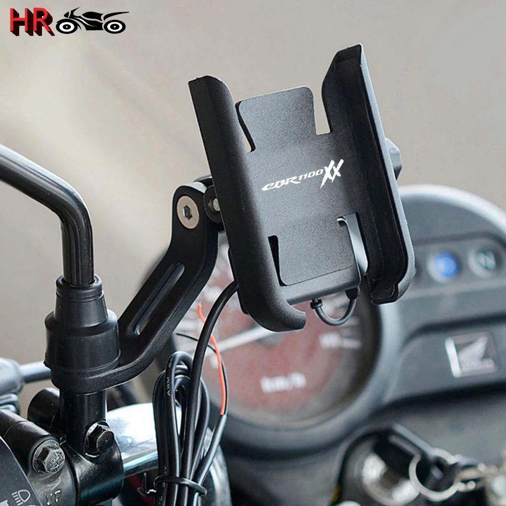 For Honda CBR1100XX CBR 1100 XX Super Blackbird 1997-2007 Newest Motorcycle Handlebar Rear Mirror Mobile Phone GPS Stand Bracket