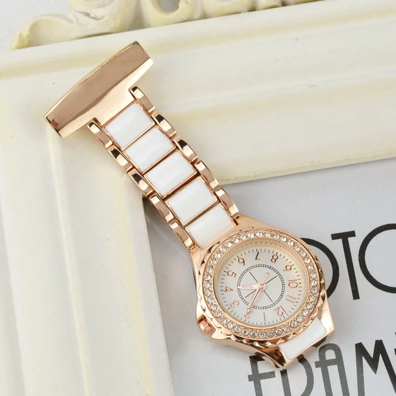 

Nurses Watch High-Quality Diamond Quartz Pocket Doctor Clock Brooch Nurse Fob Watch Hospital Gift Fashion