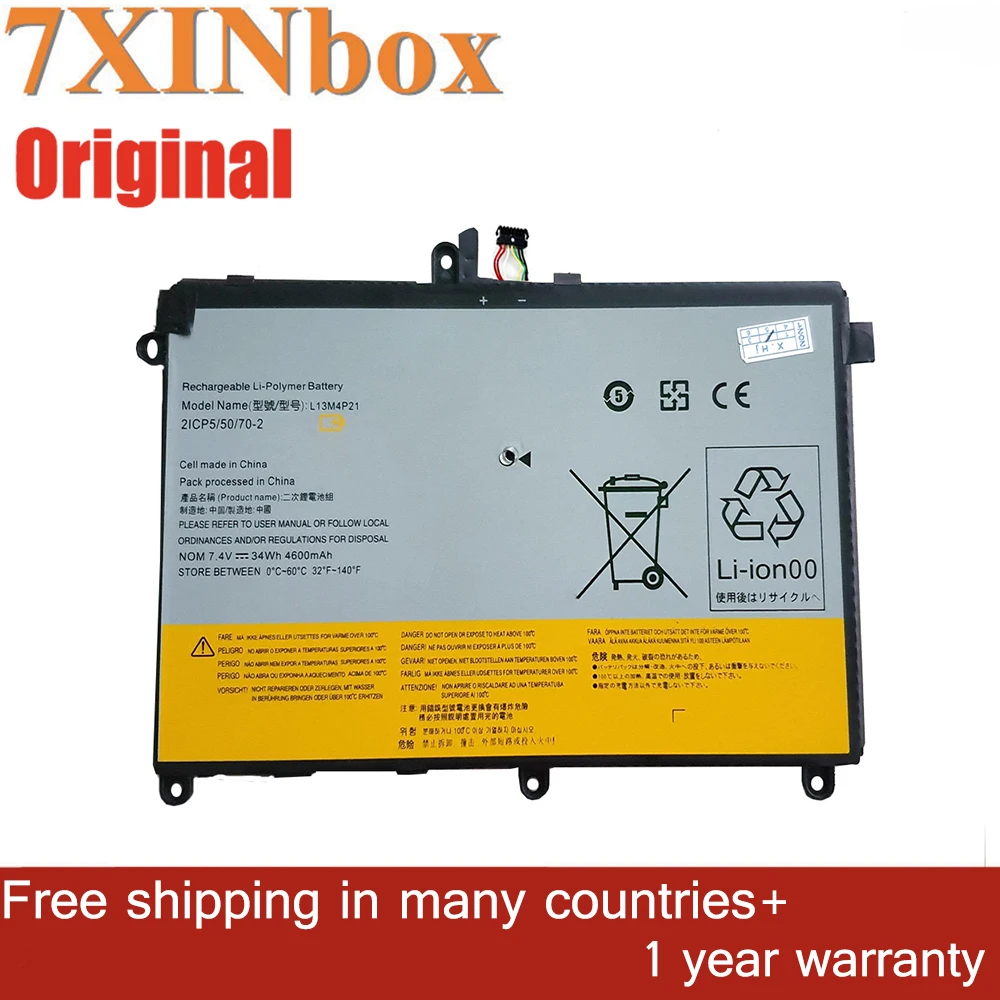 

7XINbox 7.4V 34Wh Original L13M4P21 L13L4P21 Laptop Battery For Lenovo Yoga 2 11 20332 121500223 121500224 Tablet Bateria