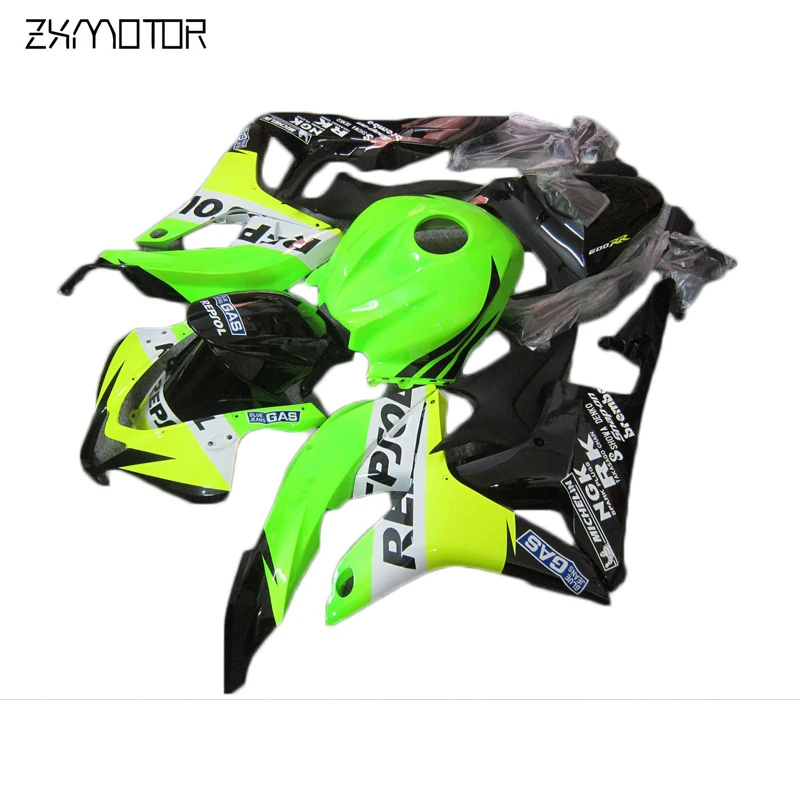 Hot Sale Injection Motorcycle Fairing kits for Honda CBR600RR F5 2007 2008 green black fairings set cbr 600 rr f5 07 08 SX37