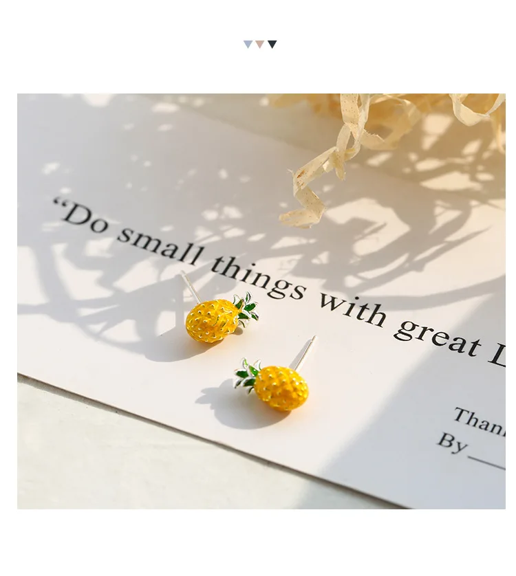 Real 925 Sterling Silver Large pineapple Earrings For Women Ladies Statement Jewelry Korean Earrings Pendientes Brincos