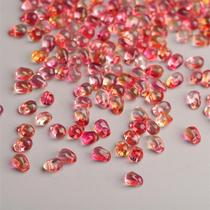 50PCS/Lot 4*6mm Glass Beads Material Czech Crystal Water Drop Petal Shape Suitable for DIY Accessories Necklace Making Beads