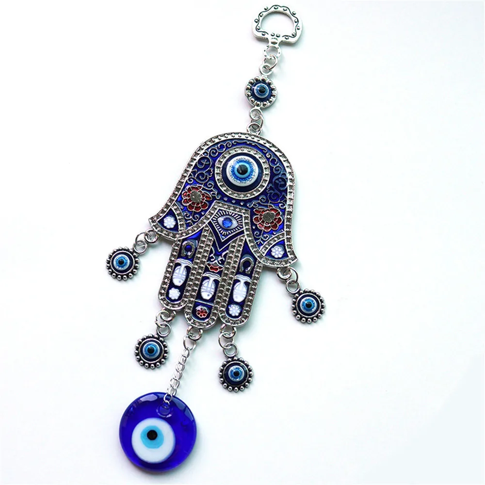 Hand of Fatima Demon Eye Pendant, Turkish Blue Eyes Jewelry, Alloy Pendant, Wall Hanging, Home Decorations, 1Pc