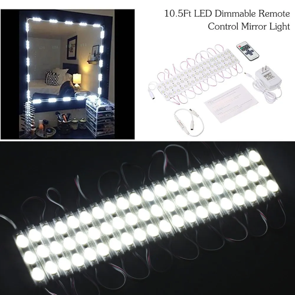 12V Dimmable Brightness Make Up Mirror LED Light Dressing Lamp Kit with Remote Control Drop shipping