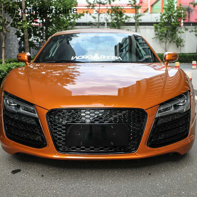 

R8 Modified RS Style Black Front Honeycomb Hood Center Grille Grill for Audi R8 2014 2015 2016