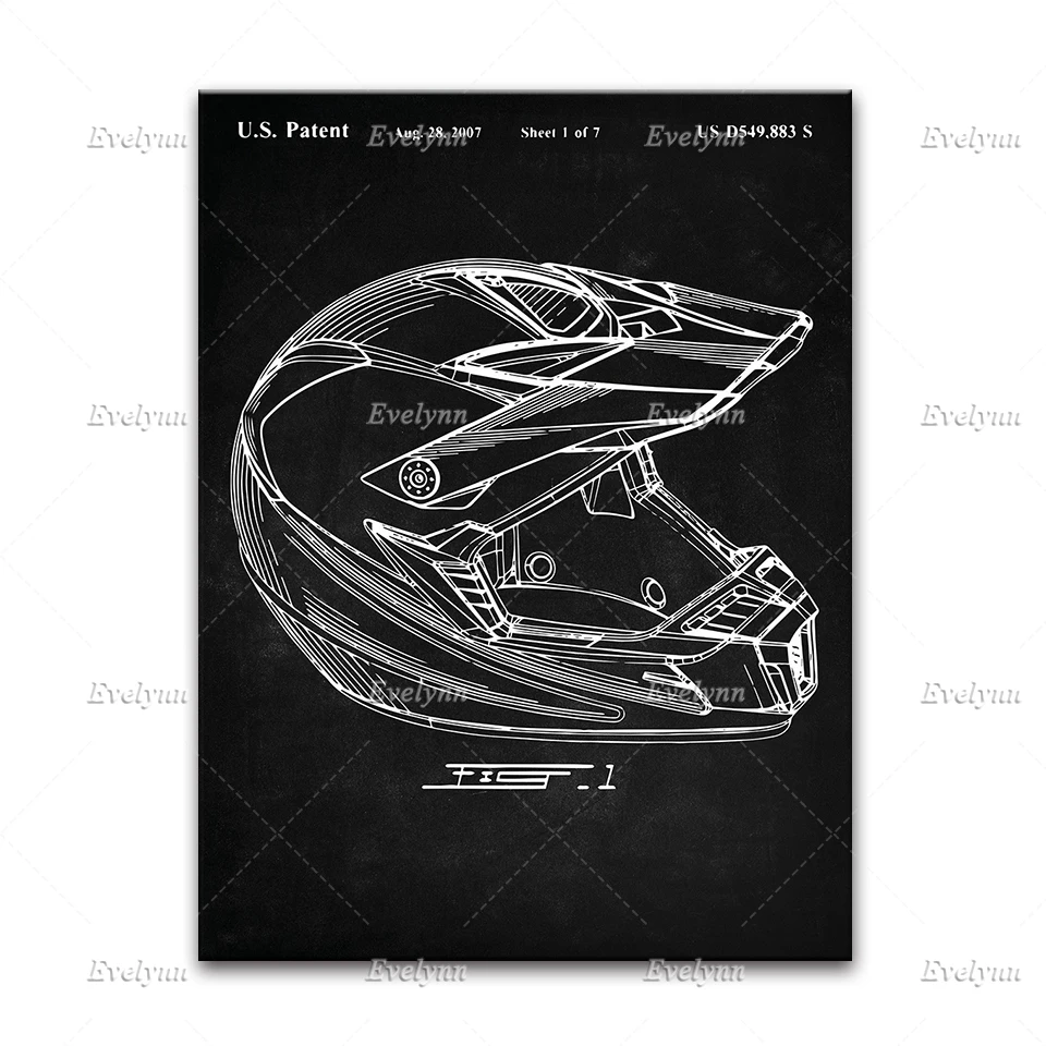 Dirt Bike Patent Posters, Motocross Art,Helmet Patent,Body Armor,Motorbike Boots Decor,Home Decor Prints Wall Art Canvas Gift