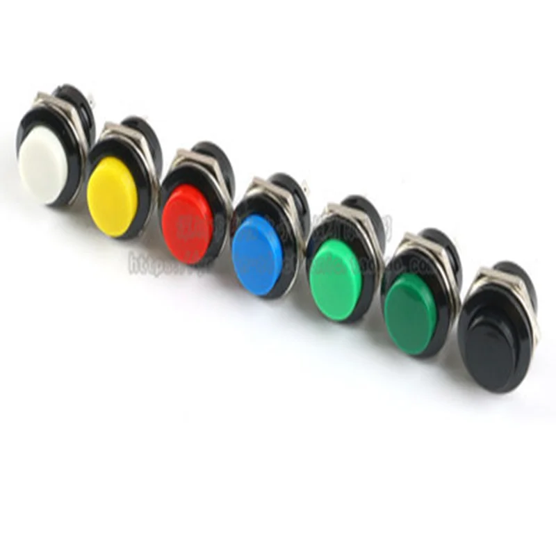 1PCS  R13-507 push button switch 16mm round non-locking self-reset switch push button switch jog switch