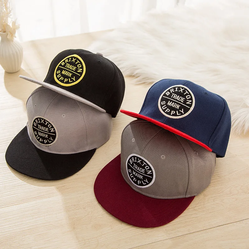 New Fashion Flat-Brimmed Baseball Cap Korean Hip Hop Snapback Cap Men Embroidery Letters All-match Sunshade Hat Women