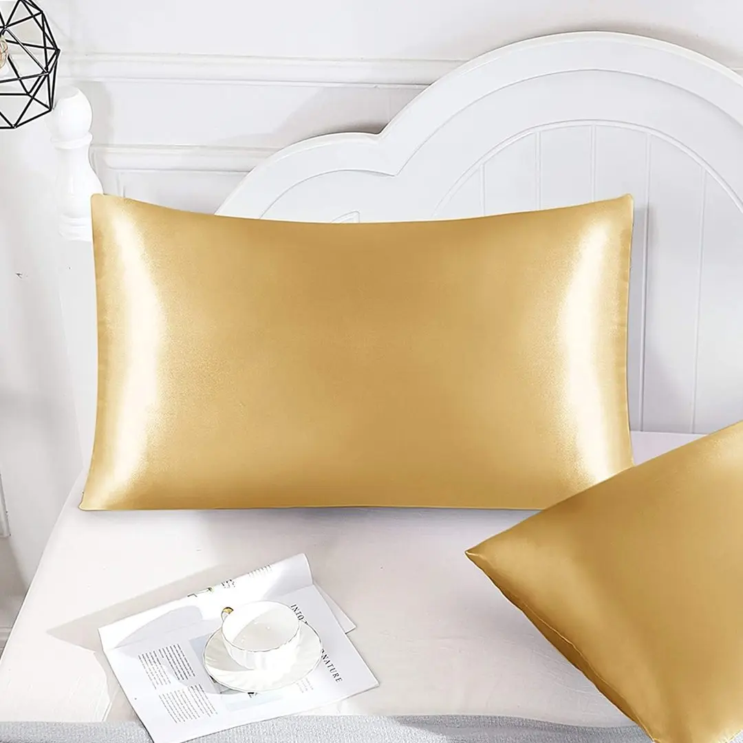 SISISILK 1pcs Solid color Silk satin Pillowcase Silky Soft Pillow Case Standard Silk Satin Pillow Case Bedding Pillowcase