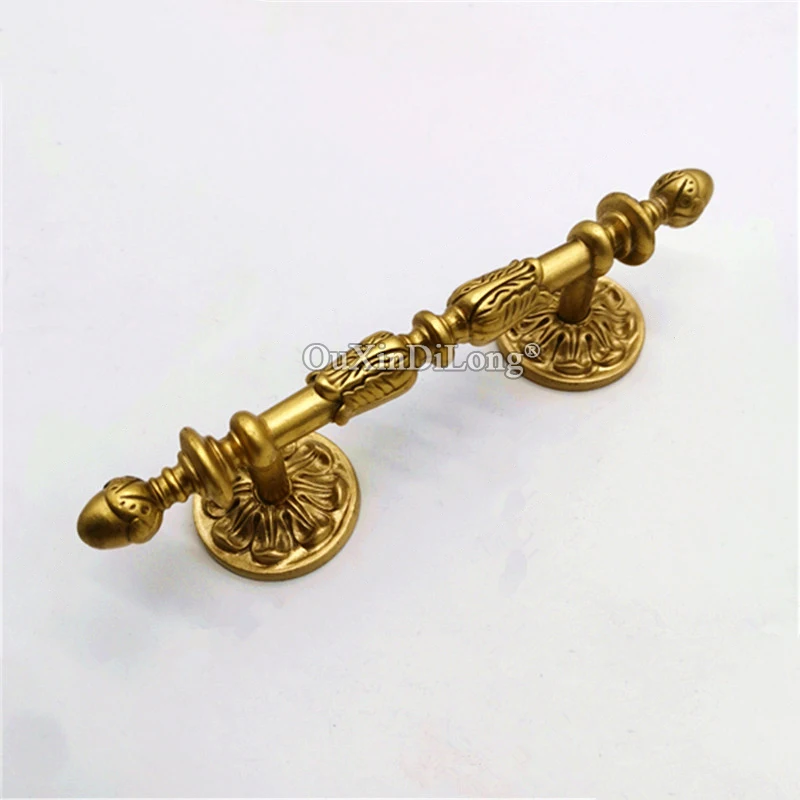 Retro 2PCS Solid Brass Antique Furniture Pulls Handles Drawer Knobs Cupboard Wardrobe Closet Dresser Cabinet Door Pulls Knobs