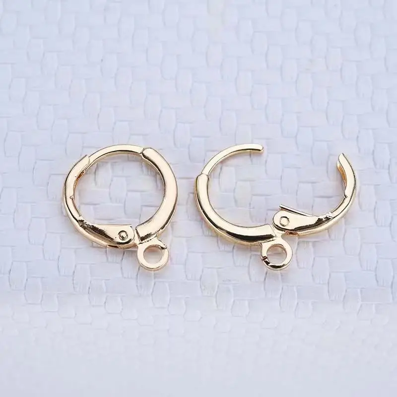 20PCS classici 24K Color oro ottone anello tondo orecchini cerchi accessori di alta qualità gioielli fai da te