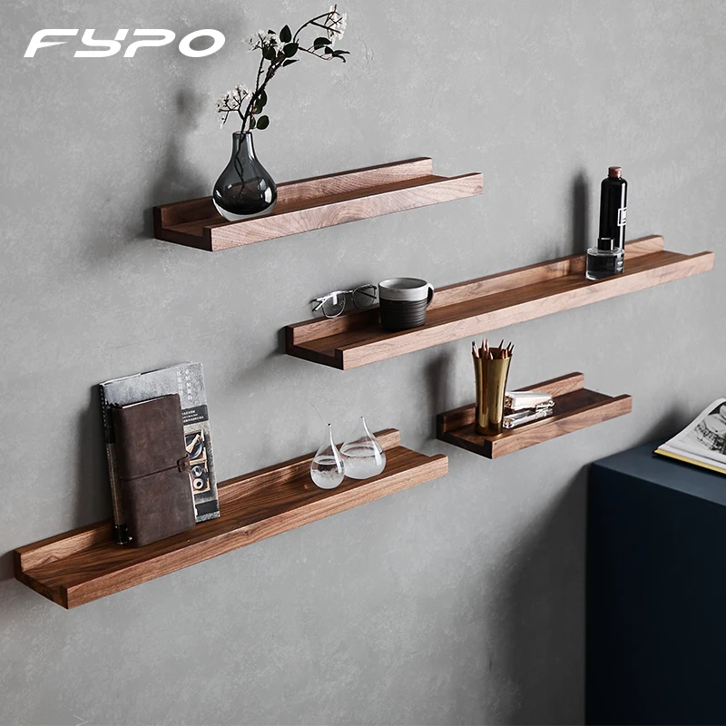 Wooden Shelf Wall Mounted Floating Shelves DIY Display Racks Bedroom Living Room Storage Rack Nordic Home Decoration Organizer