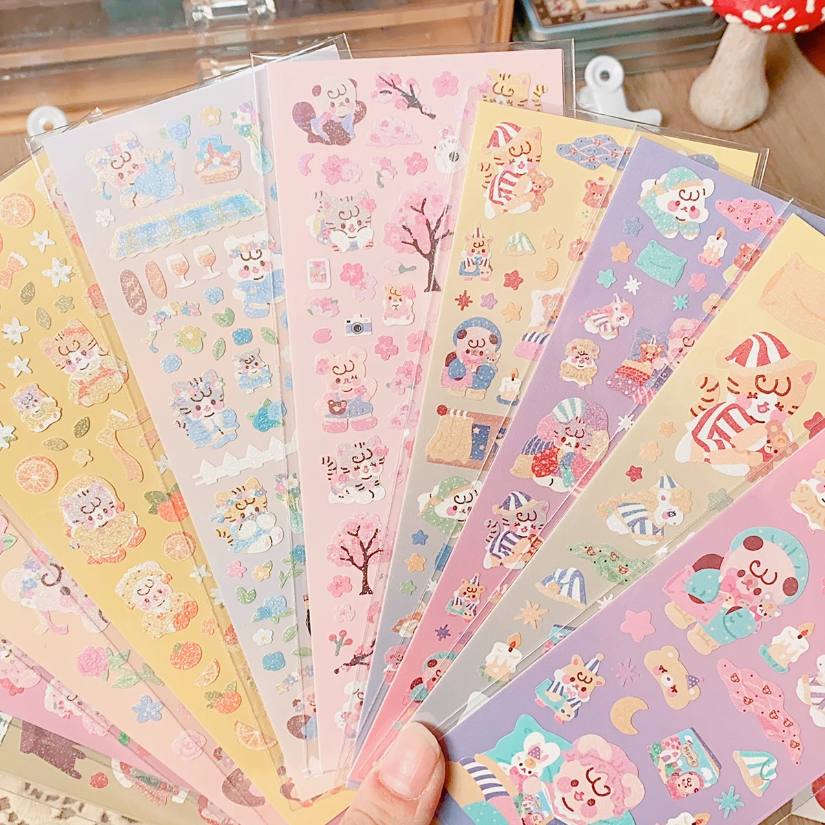 Sharkbang New Arrival 4/5/6/7/8/10pcs Full Set Series Scrapbooking Decorative Stickers Idol Kpop Sticker Korean Stationery
