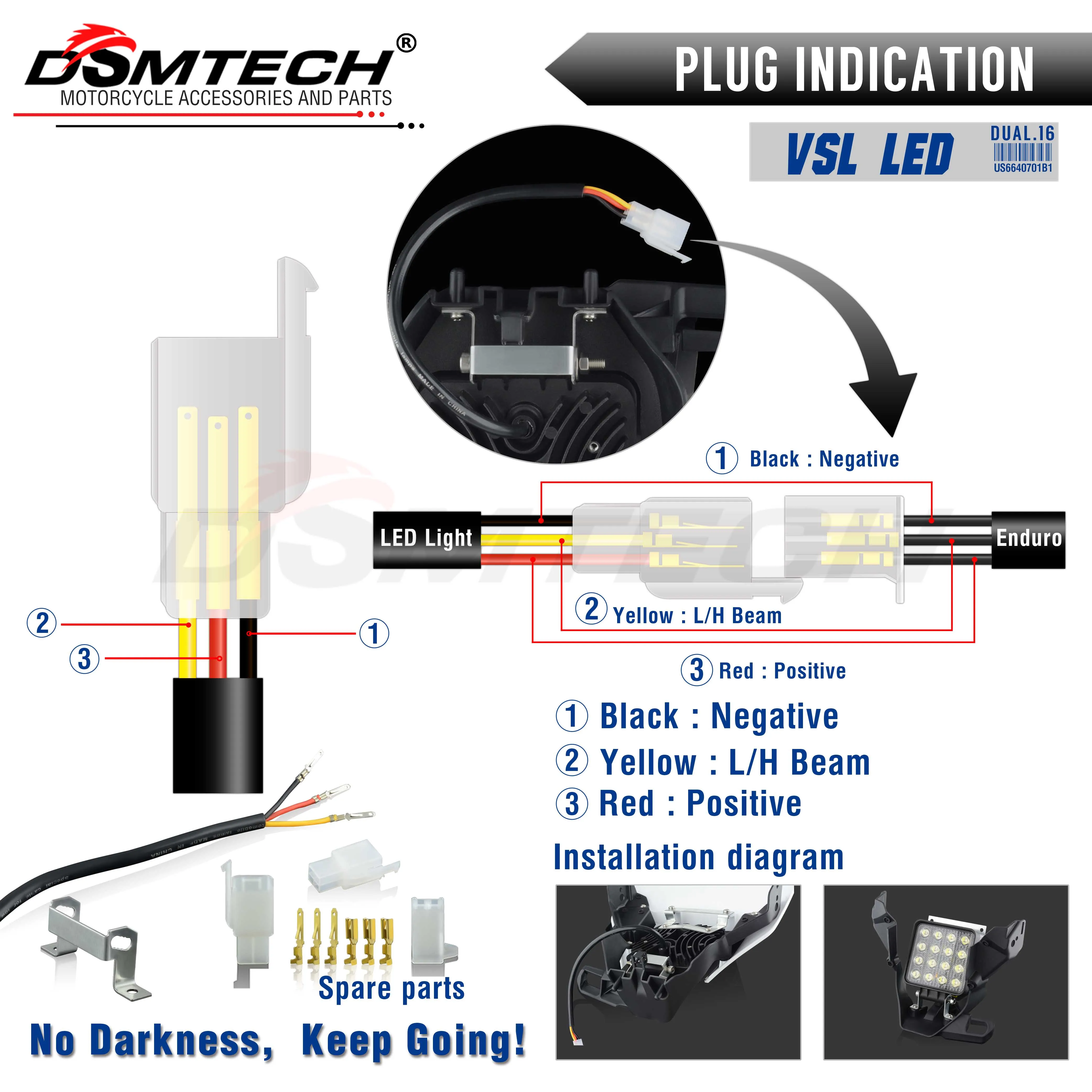 DSMTECH Motorcycle Headlight Headlamp Head Light Supermoto Fairing For Husqvarna Husky TE TE Enduro VSL  Headlight