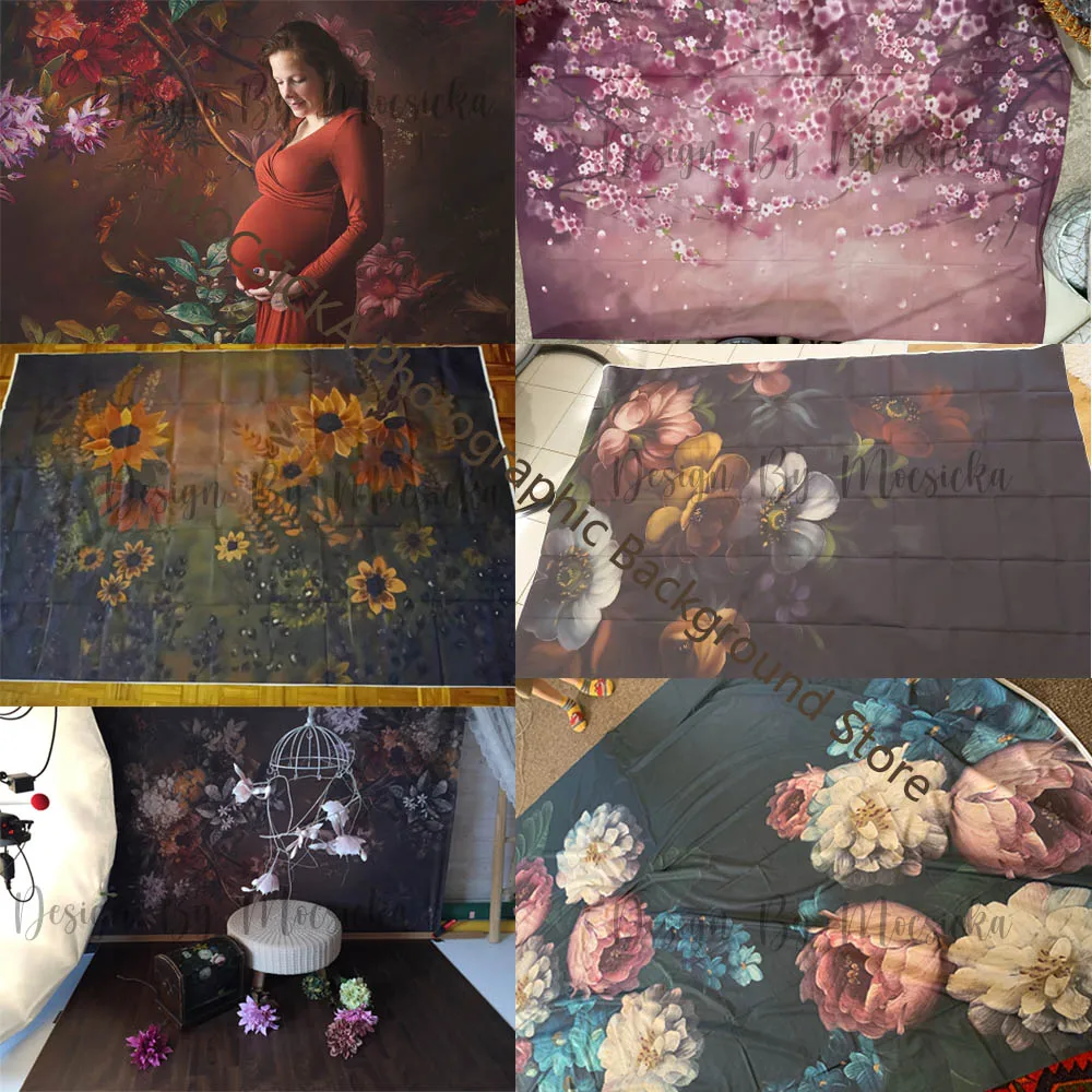 Mocsicka Tranh Nghệ Thuật Hoa Nền Chụp Ảnh Sơ Sinh Trẻ Em Người Phụ Nữ Mang Thai Ảnh Trang Trí Đạo Cụ Phông Nền Chụp Ảnh Phòng Thu