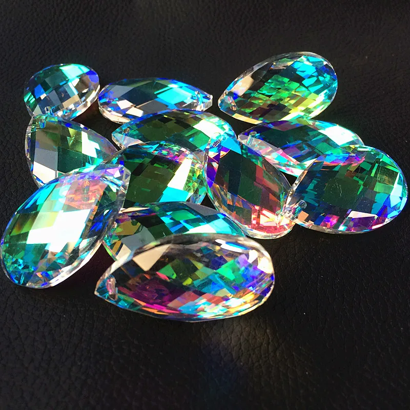 Top Quality 5Pcs/Lot 38MM K9 AAA Rainbow Color Crystal Faceted Chandelier Pendants Free Rings Hanging Diy Suncatcher For Wedding