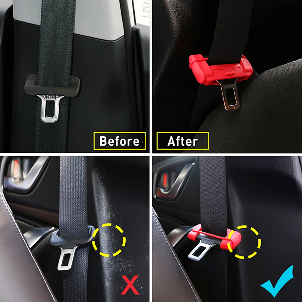 2 PCs Protective case for seat belt latch, silicone case for seat belt, belt buckle case