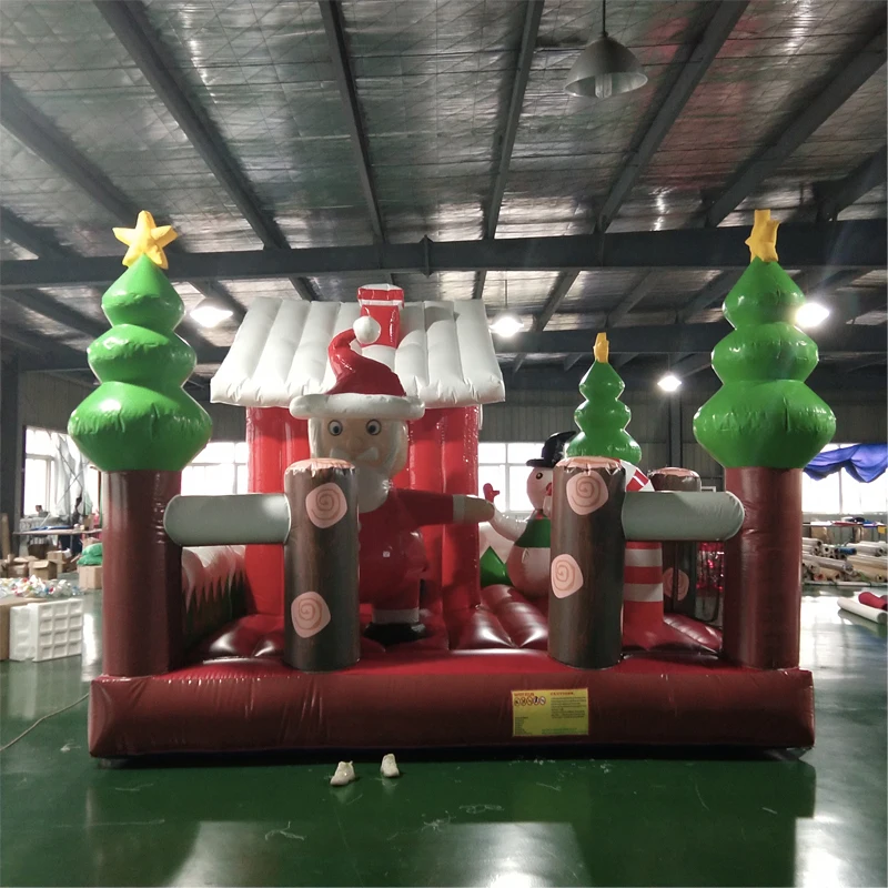 

Commercial PVC Inflatable Bounce House Christmas Theme Bouncy Castle For Kids Fun Play Outdoo