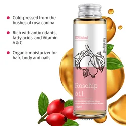 100ml Rosehip Oil Body Massage Serum Essence Pure Natural Moisturizing Dry Skin Hair Anti-Aging Facail Vitamin E Beauty Health