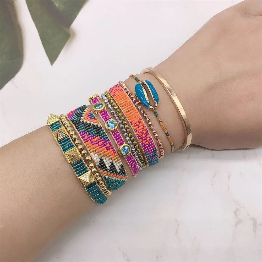 ZHONGVI MIYUKI Delicas Bead Bracelets Summer Beach Bracelet for Women 9pcs Set Pulsera Friendship Jewelry Gift INS New Arrivals