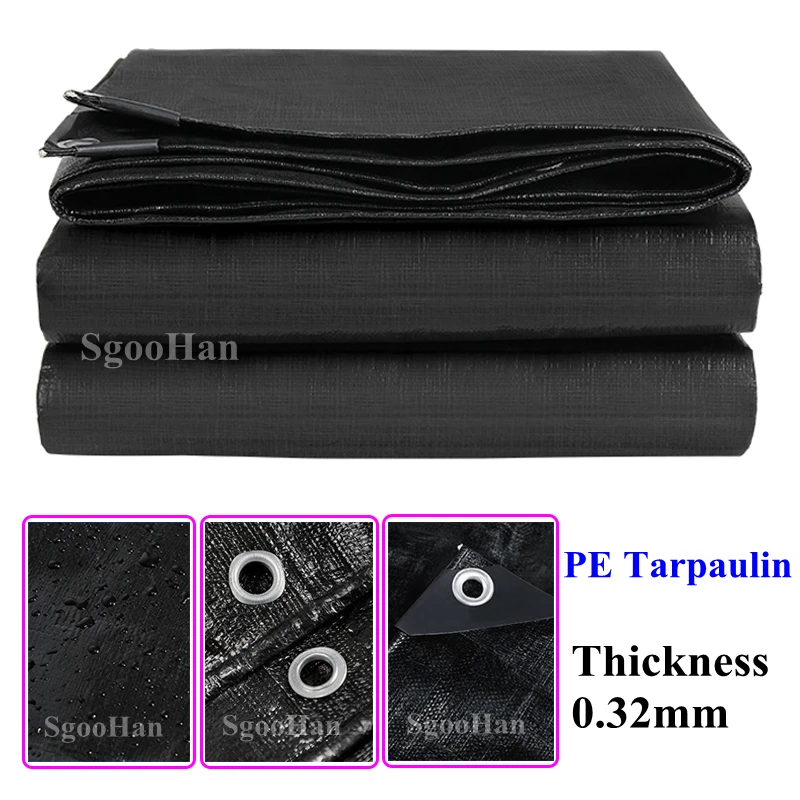 

0.32mm PE Rainproof Cloth Tarpaulin Garden Outdoor Awning Shading Sail Camping Boat Truck Canopy Ground Sheet Waterproof Cloth