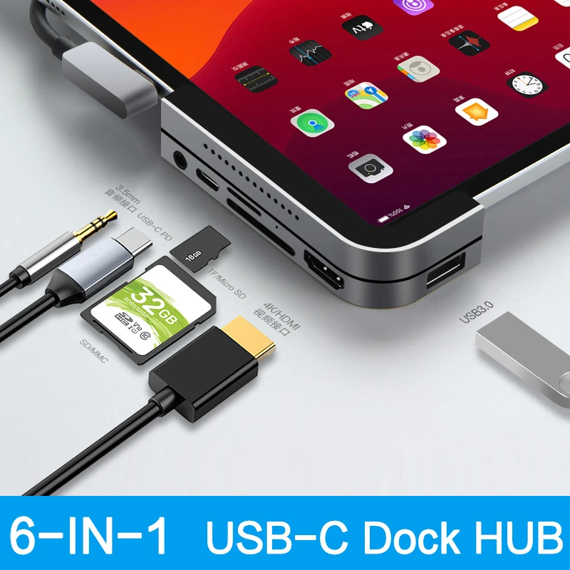 USB C HUB For Lenovo Tab P11 Pro 11.5 inch Type C USB 3.0 HDMI 3.5mm Jack Adapter Dock USB-C For Xiaoxin Pad Pro TB-J706F Tablet