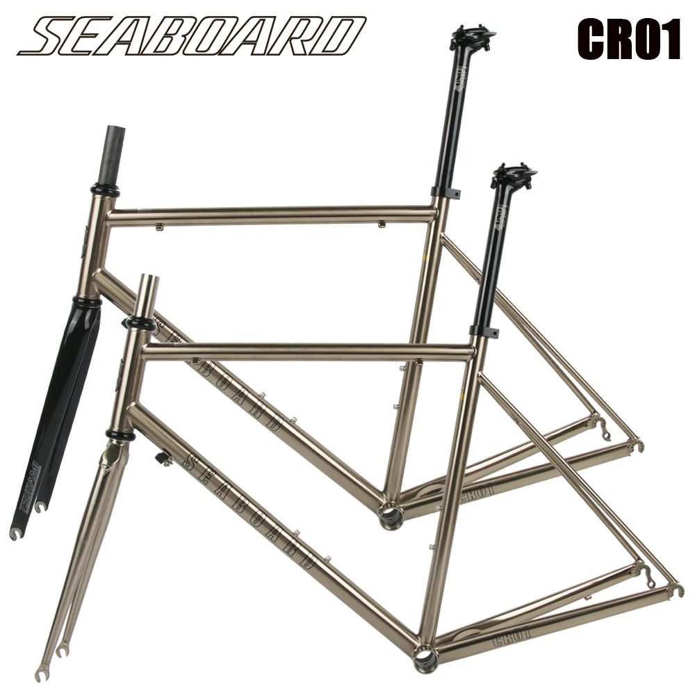 

TSUNAMI Ultralight Road Bicycle Frame CR01 4130 Chrome Molybdenum Steel Heat Treated Steel Frame Optional Carbon/Steel Fork