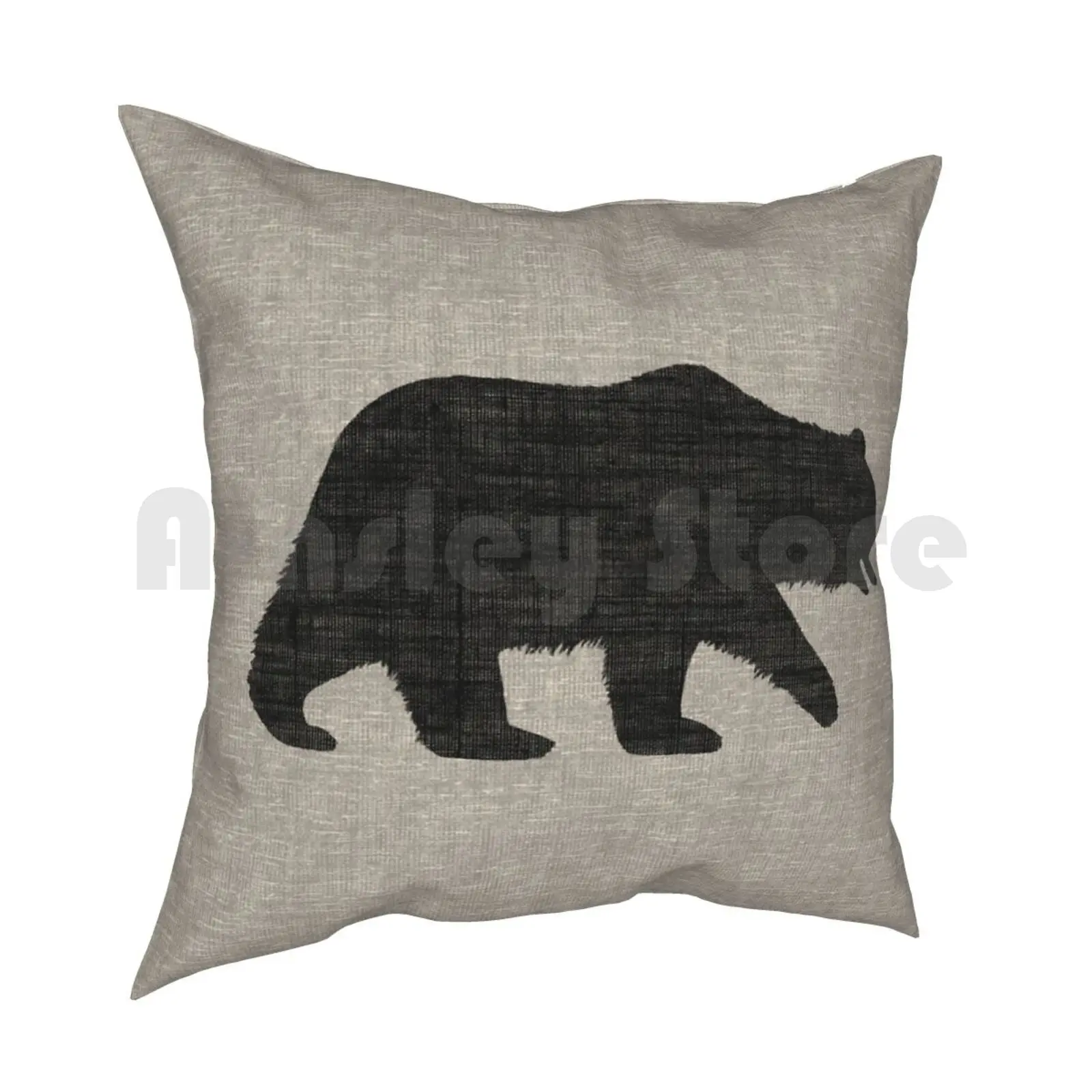 Grizzly Bear Silhouette ( S ) Pillow Case Printed Home Soft DIY Pillow cover Grizzly Bear Grizzly Bear Grizzley Animals