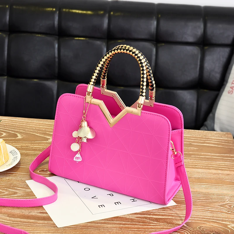Women's Handbag Leather Handbag Handle Embroidered Messenger Bag Single Shoulder Bag Women Luxury Banquet Wedding Simple Handbag