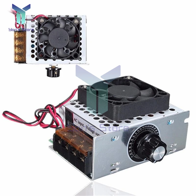 220V 4000W 20A AC Motor Speed Controller SCR Voltage Regulator Fan LED Light Temperature Speed Control Dimmer Switch Heat Sink