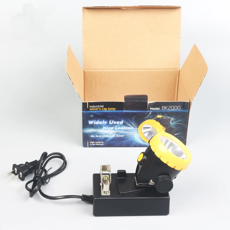 BK3000 2200mAH 4000lux LED Miner Safety Lamp headlight Light miner\'s lamp Lamp with Charger