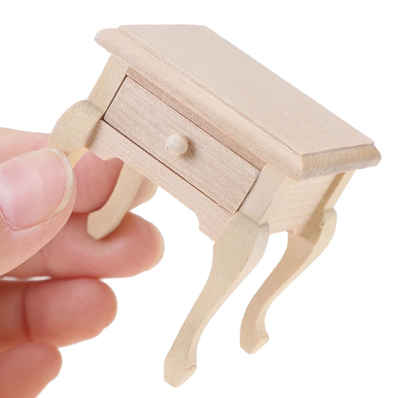 

1/12 Dollhouse Miniature Wooden Bedroom Bedside Cabinet Furniture Accessories