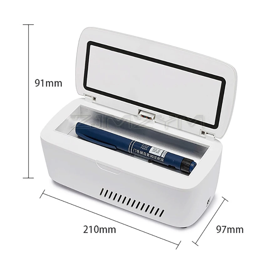 Refrigerador portátil de insulina para diabéticos, bolsa de almacenamiento recargable, Mini nevera para medicamentos, caja de hielo con pantalla LCD